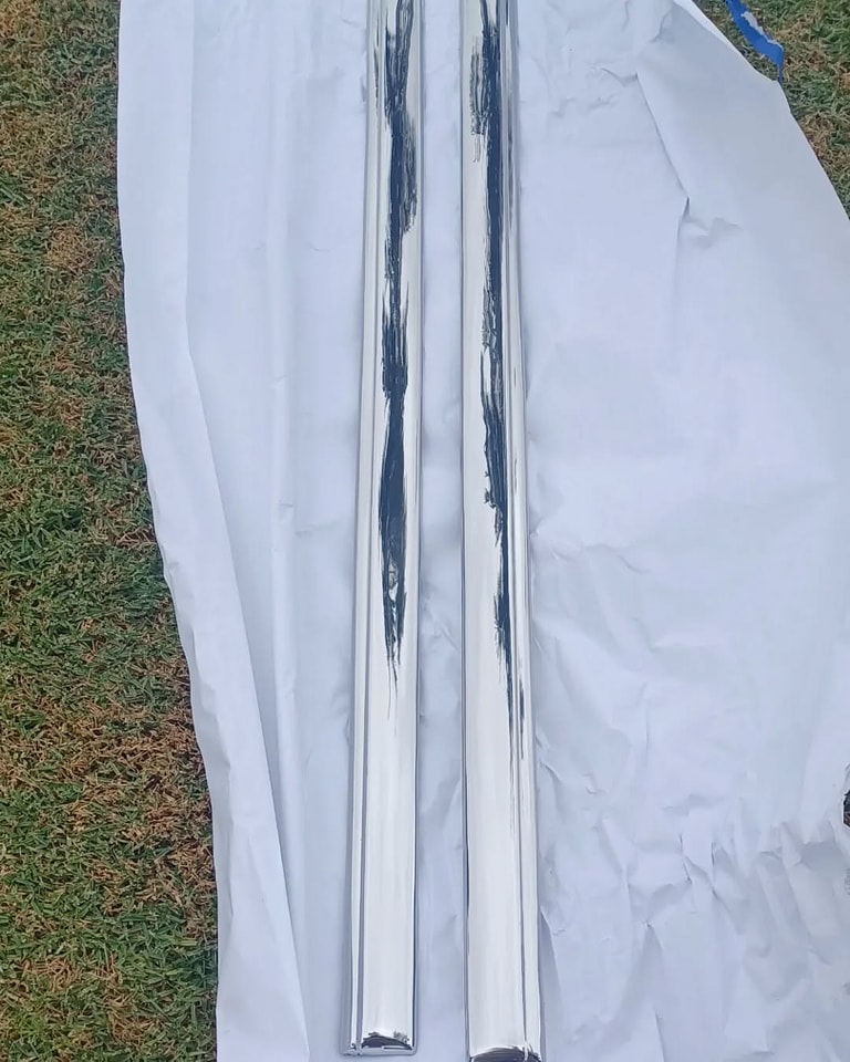 1946-1948 Chevy Fleetline Rocker Moldings Polished & Ready to Mount